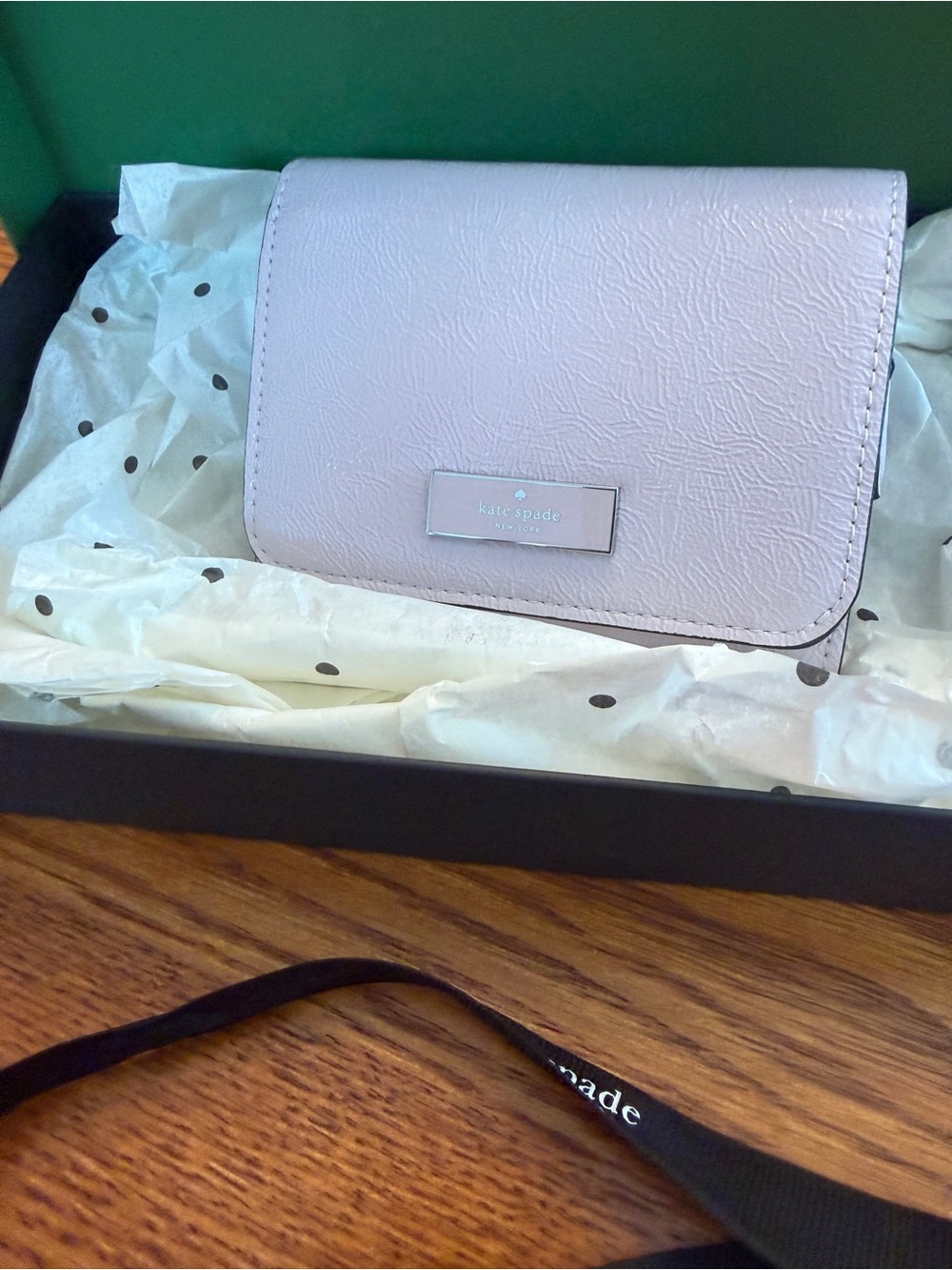 kate spade Bridget Crinkled Patent Leather Wallet in Lilac Moonlight